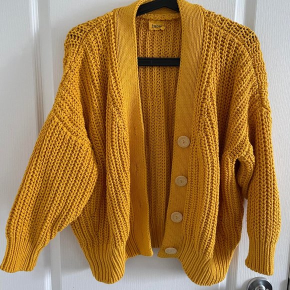 Babaa Sweaters - Babaa no 18 Cotton Cardigan in Alphonso Mango